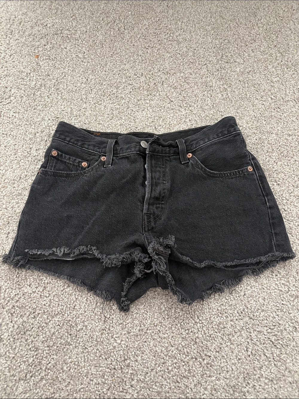 Levi's Black Denim Cutoff Shorts